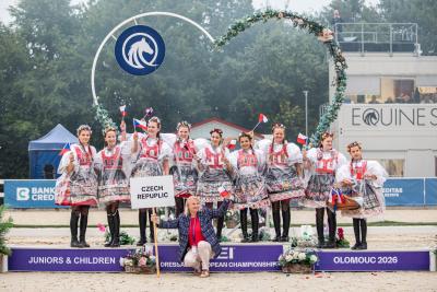 V Olomouci odstartoval šampionát v drezuře. Nechyběli maskoti a dýmovnice